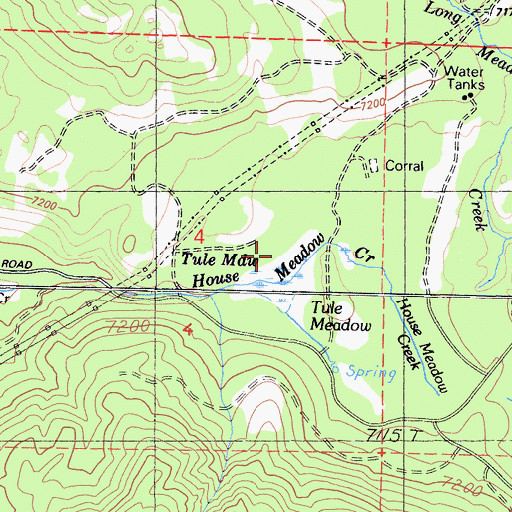 Topographic Map of Tule Meadow, CA