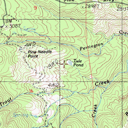 Topographic Map of Tule Pond, CA