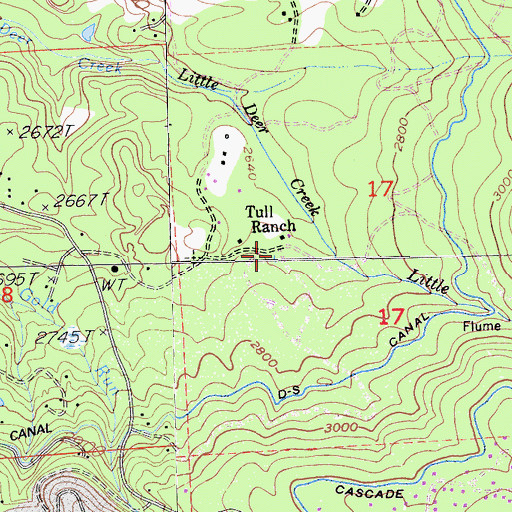 Topographic Map of Tull Ranch, CA