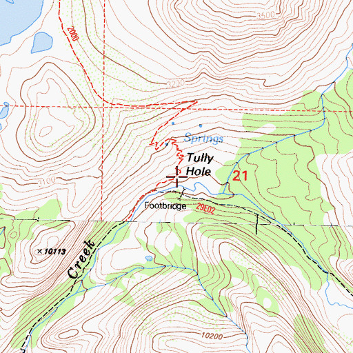 Topographic Map of Tully Hole, CA