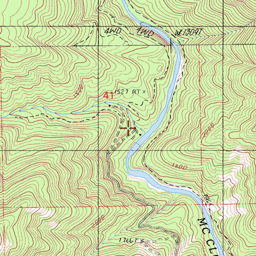 Topographic Map of Tuna Creek, CA