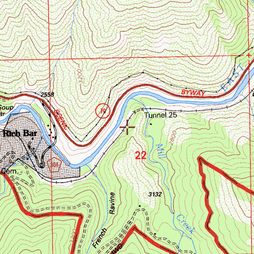 Topographic Map of Tunnel Twenty Five, CA