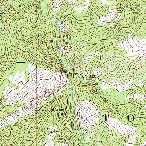 Topographic Map of Bryant Canyon, AZ