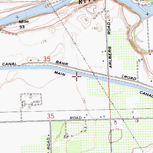Topographic Map of Turlock Main Canal, CA
