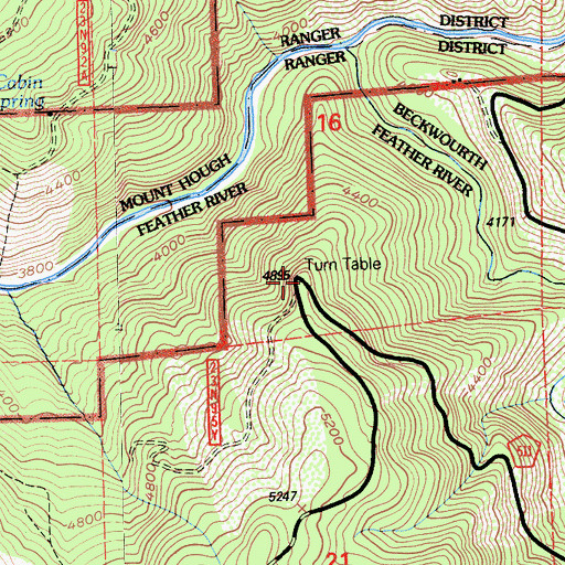 Topographic Map of Turn Table, CA