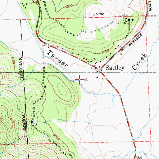 Topographic Map of Turner Canyon, CA