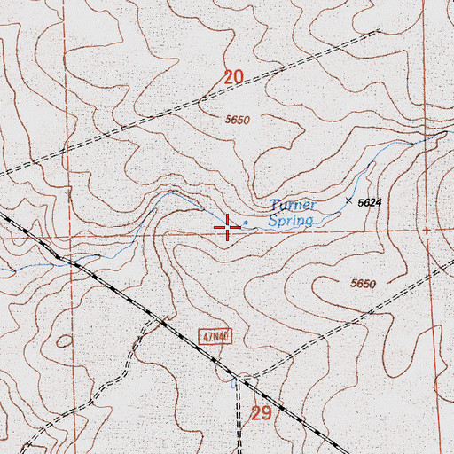 Topographic Map of Turner Spring, CA
