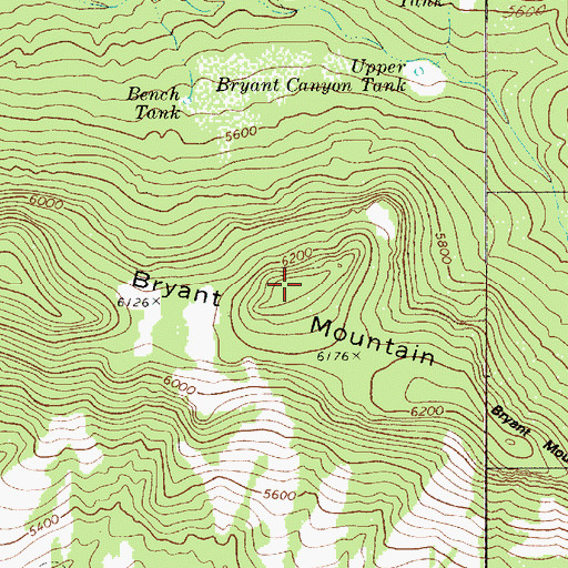 Topographic Map of Bryant Mountain, AZ