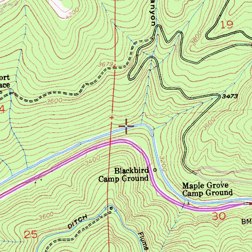 Topographic Map of Twentyfive Mile Canyon, CA