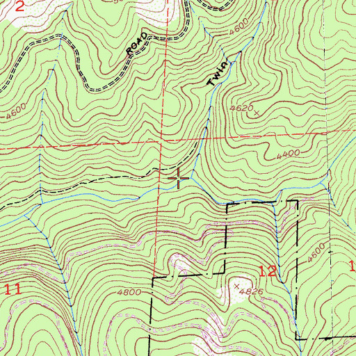 Topographic Map of Twin Gulch, CA
