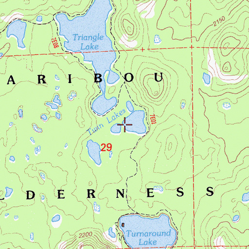 Topographic Map of Twin Lakes, CA