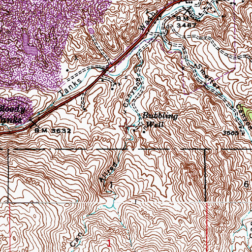 Topographic Map of Bubbling Well, AZ