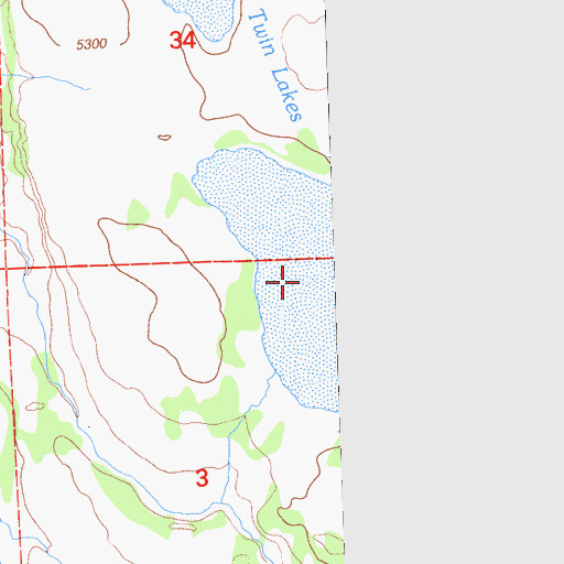 Topographic Map of Twin Lakes, CA