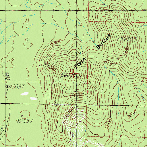 Topographic Map of Twin Buttes, AZ