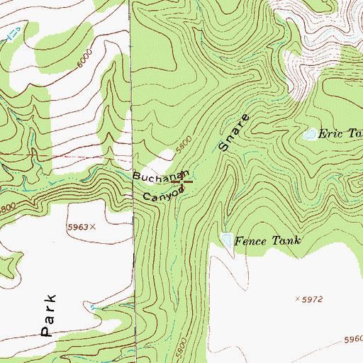 Topographic Map of Buchanan Canyon, AZ
