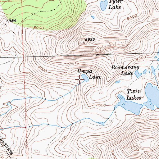 Topographic Map of Umpa Lake, CA