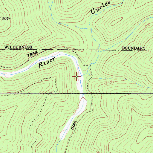 Topographic Map of Uncles Creek, CA