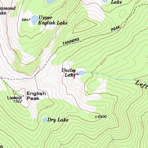 Topographic Map of Uncles Lake, CA