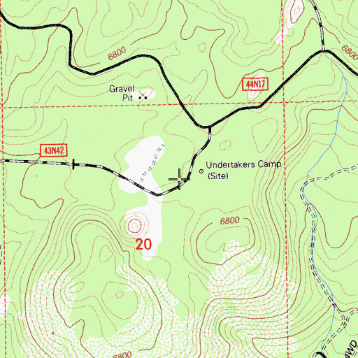 Topographic Map of Undertakers Camp, CA