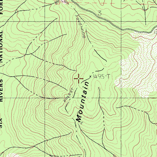 Topographic Map of Underwood Mountain, CA