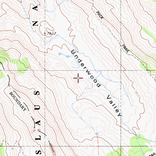 Topographic Map of Underwood Valley, CA