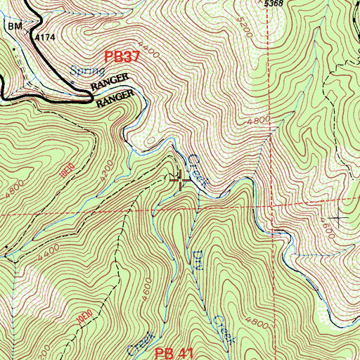 Topographic Map of Union Creek, CA