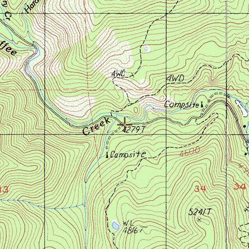 Topographic Map of Union Creek, CA