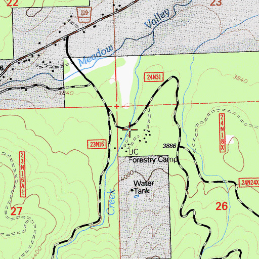 Topographic Map of University of California Forestry Camp, CA