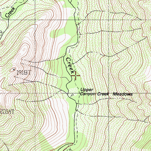 Topographic Map of Upper Canyon Creek Meadows, CA