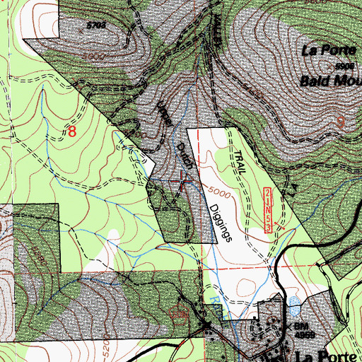 Topographic Map of Upper Dutch Diggings, CA