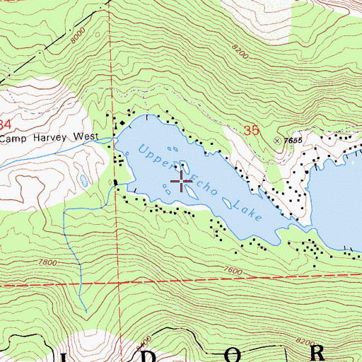 Topographic Map of Upper Echo Lake, CA