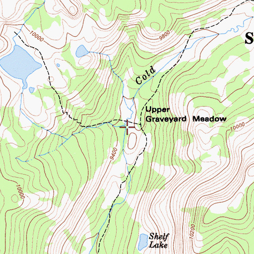 Topographic Map of Upper Graveyard Meadow, CA