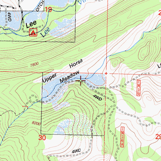 Topographic Map of Upper Horse Meadow, CA