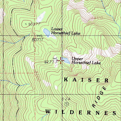 Topographic Map of Upper Horsethief Lake, CA