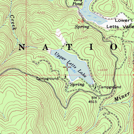 Topographic Map of Upper Letts Lake, CA