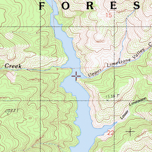 Topographic Map of Upper Limestone Valley Creek, CA
