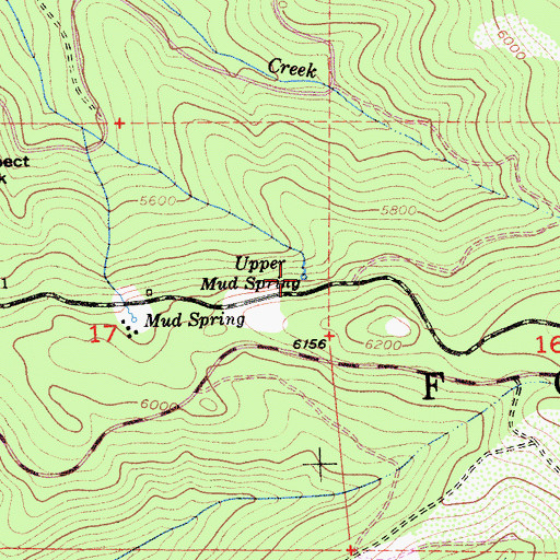 Topographic Map of Upper Mud Spring, CA