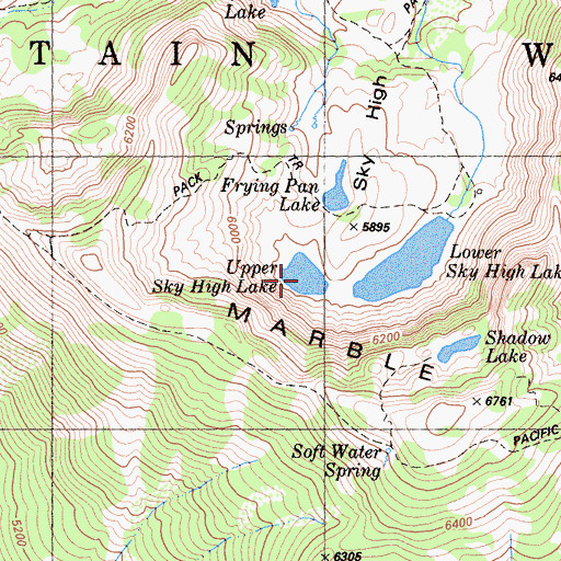 Topographic Map of Upper Sky High Lake, CA