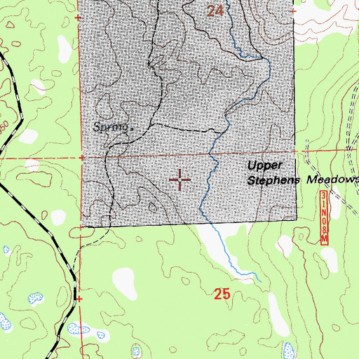 Topographic Map of Upper Stephens Meadows, CA