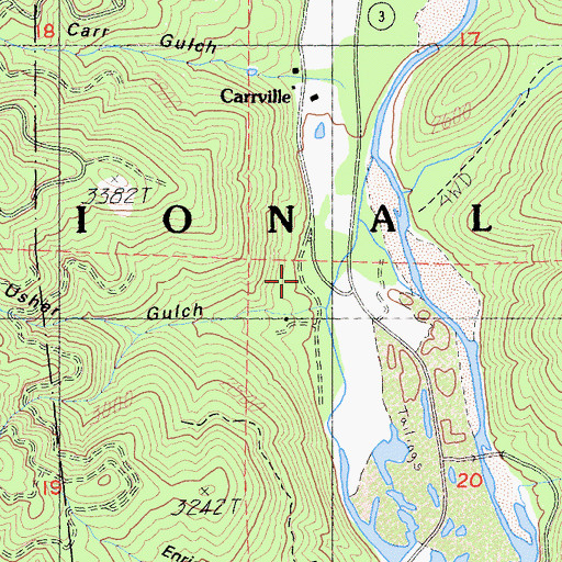 Topographic Map of Usher Gulch, CA