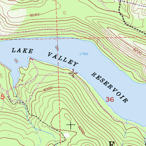 Topographic Map of Lake Valley Reservoir, CA