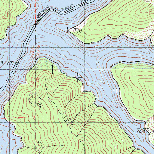 Topographic Map of Van Ness Creek, CA