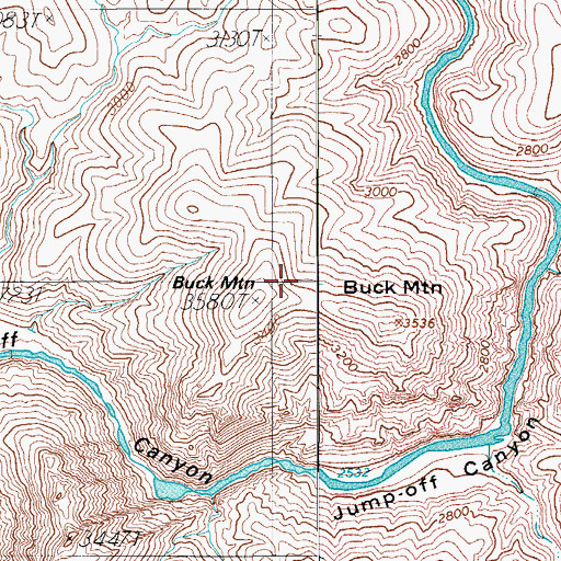 Topographic Map of Buck Mountain, AZ