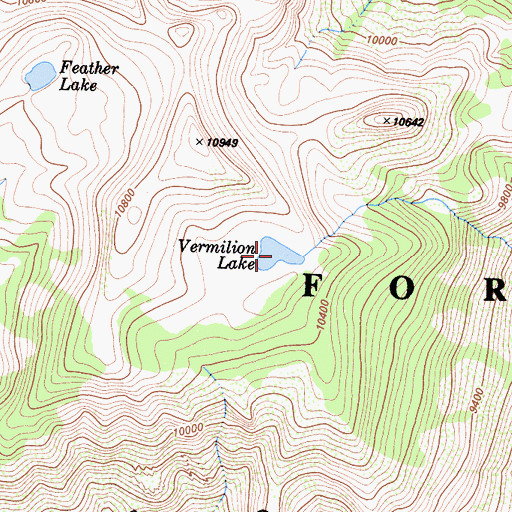 Topographic Map of Vermilion Lake, CA