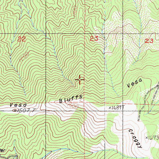 Topographic Map of Vesa Bluffs, CA