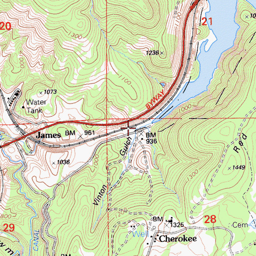 Topographic Map of Vinton Gulch, CA