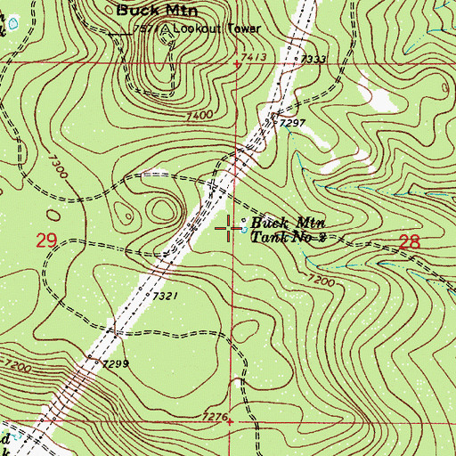 Topographic Map of Buck Mountain Tank Number Two, AZ