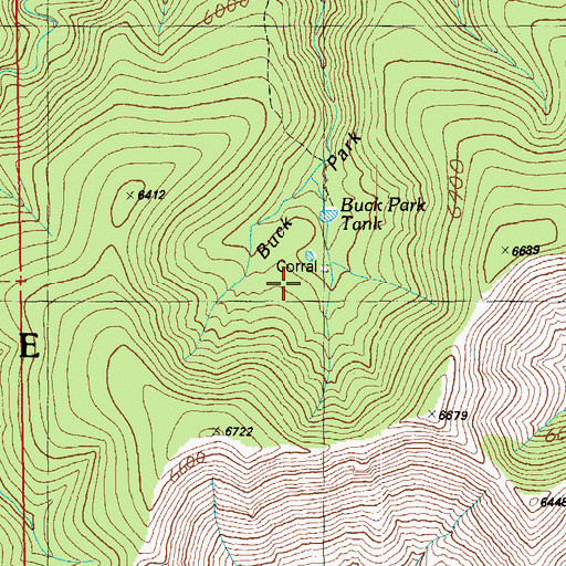Topographic Map of Buck Park, AZ