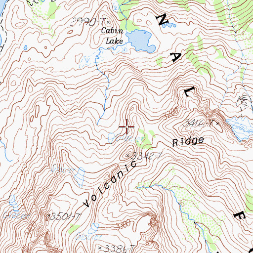 Topographic Map of Volcanic Ridge, CA