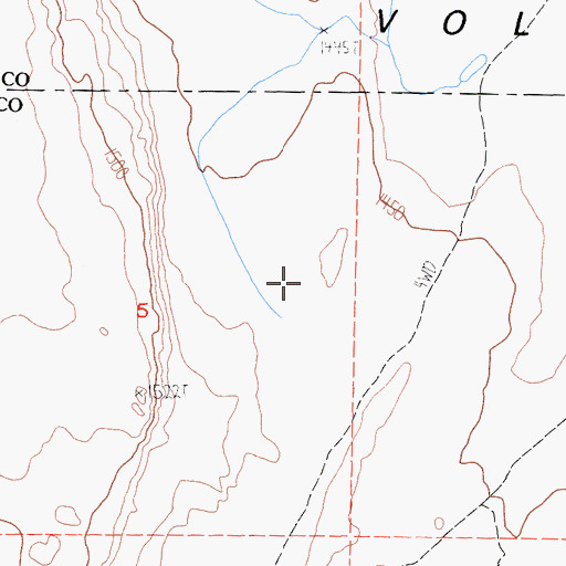 Topographic Map of Volcanic Tableland, CA